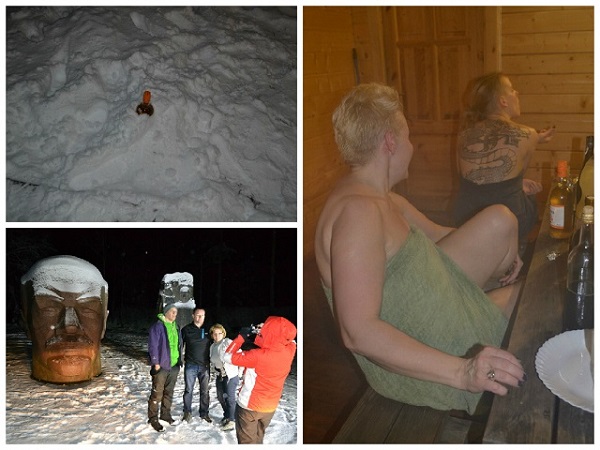 Participants of the Travel Scientists' Baltic Run enjoy a rest day in Latvia with sauna and snow