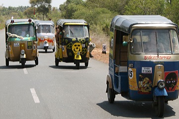 Rickshaw Challenge Classic Run adventure trip with tuk tuk auto rickshaws in India Chennai to Trivandrum