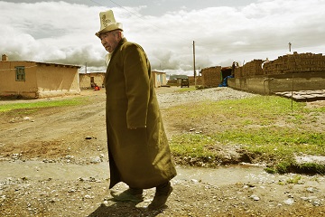 Kyrgyzstan Central Asia Rally old Kyrgyz man kalpak