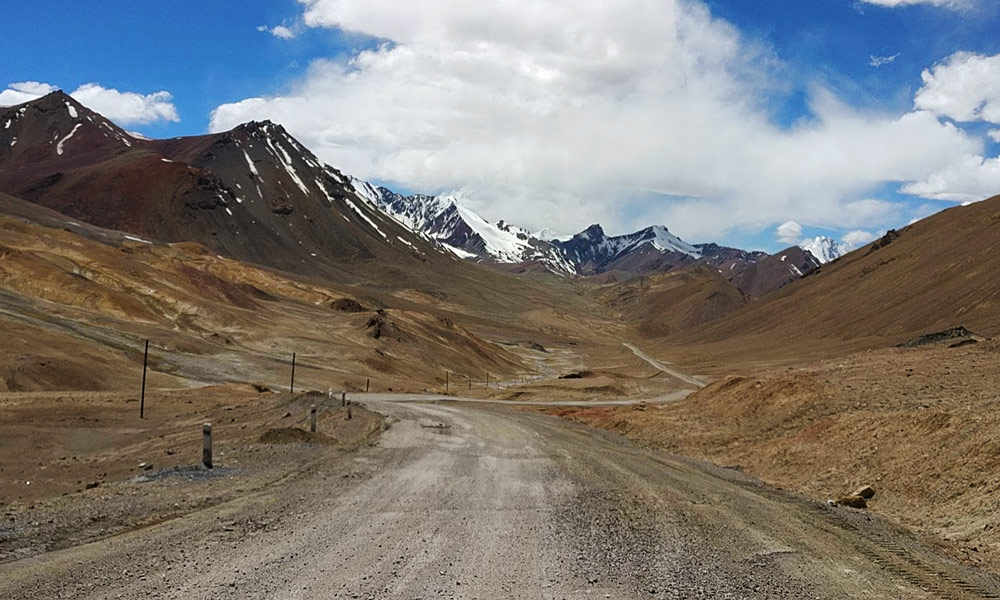 Road in the Pamir Mountains Central Asia Rally